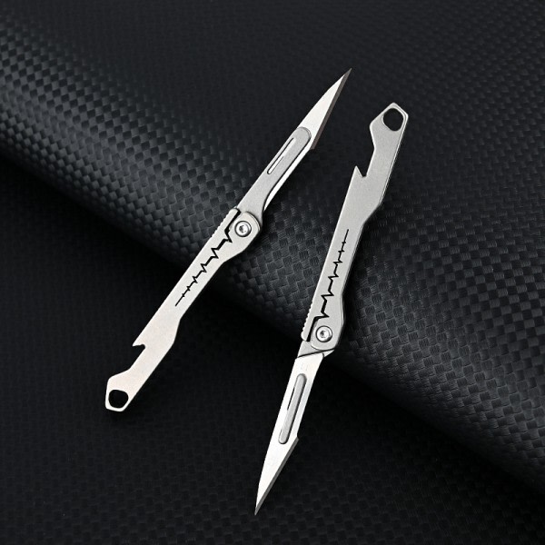 IC Mini Flaskeåpner Skalpell Titanlegering G10 Håndtak Foldbar O