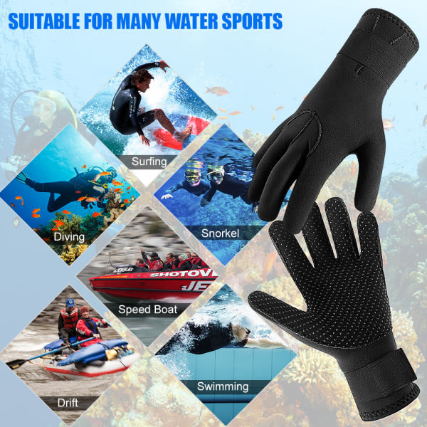IC 3mm neopren våtdräkt handskar varma dykhandskar vinter surf handskar varma halkfria handskar för spjutfiske simning forsränning kajakpaddla xl