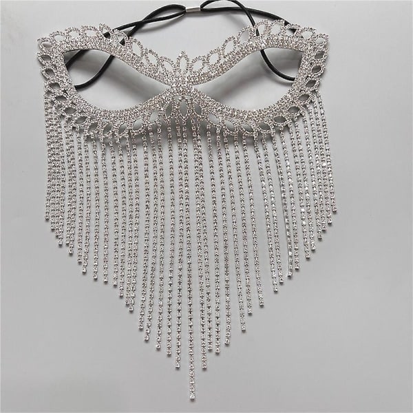 IC Crystal Tofs Slør Maske Maskerade Hodeplagg