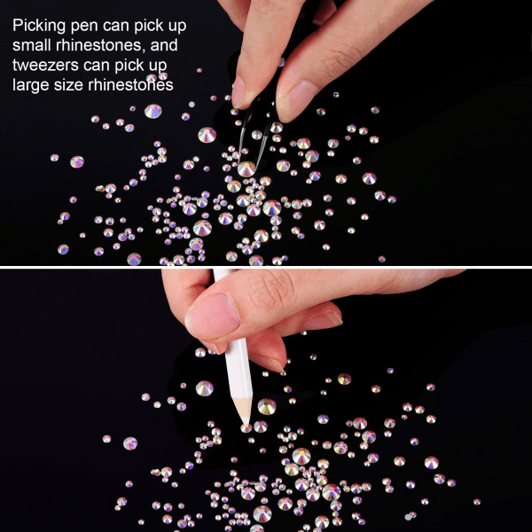 2000 stk Flat Back Gems Rhinestones 6 størrelser