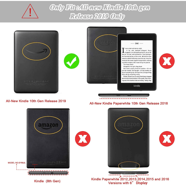 IC Etui til helt ny Kindle 2019 Slim Cover med Auto Sleep/Wake-funktion Malet etui (10. generation 2019) - Træ