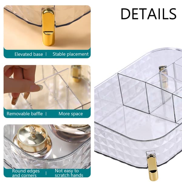 IC Klar Makeup Hudpleje Organizer til kommode, parfumebakke Transparent