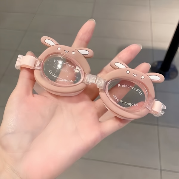 Lasten uimalasit pojille ja tytöille, vedenpitävät, erittäin kirkkaat uimalasit, söpöt sarjakuva lasten uimalasit Pink and White Unicorn
