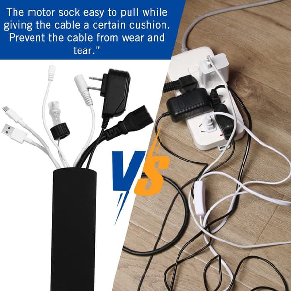 Cable Organizer - 2-piece - Cable Protection Organizer - Cable Winding - Cable Management Sleeve - Cable Tray - Cable Protector
