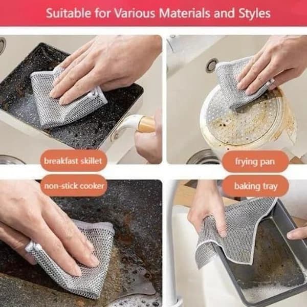 10 Pcs New Multi-functional Non-Scratch Steel Dishcloths, Versatile