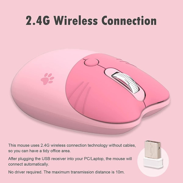 IC M3 Trådlös Bluetooth + 2,4G Mus för Tjejer, Laptop, Kontor, Tyst