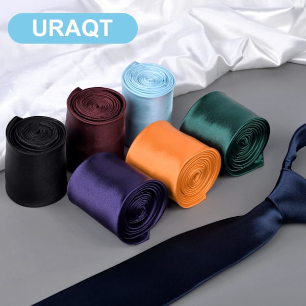 Miesten solmiot Klassinen yksivärinen satiininauha miehille Premium yksivärinen solmio miehille Muodolliset mustat solmiot miehille Liiketoiminta Hääjuhlat Työsolmio 8cm Sky Blue - Satin