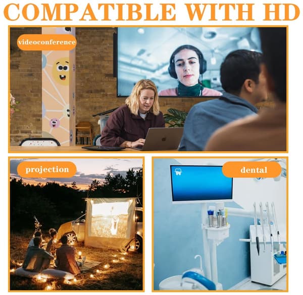 HDMI til RCA-kabel - 1,5 m - Videoadapterkabel - 1080P Full HD-video/lyd - TV-kabel - svart
