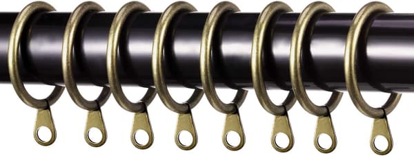 20-pack gardinringar med öglor, metallglidringar för gardiner och duschdraperier, antik mässing, 30 mm innerdiameter