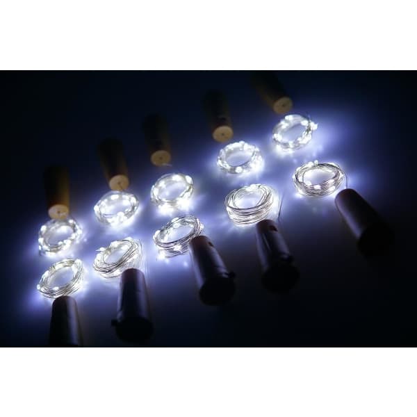 Vinflasklampor med kork, 10-pack batteridrivna LED-korkar
