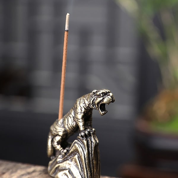 IC Mini Bronze Tiger Ornament Huxiao Shanhe Kreativ Statue Røgelse