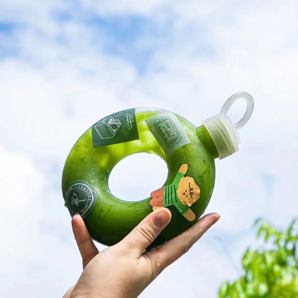 IC 500 ML Kesä Cartoon Donut Sippy Kettle Vattenflaska Ulkoilu S A