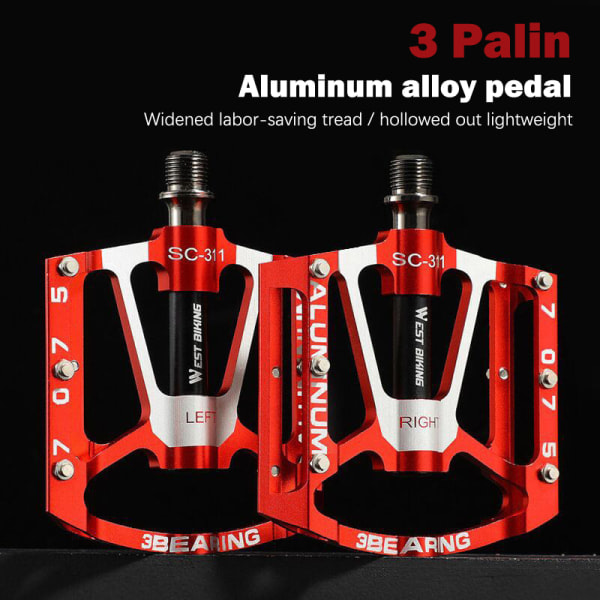 IC 3 laakerilla varustetut polkimet Ultralätt aluminiumseos Road Bike Peda Sininen yksi koko