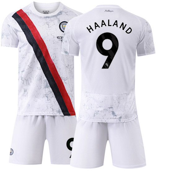 -26 ny sportdräkt 17 De Bruyne klubbfotbollströja nr 9 Haaland Manchester City bortatröja City away 9 #2XL