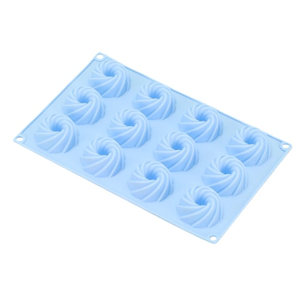 IC 12 Hål Silikon Kanelform Rektangulära Spiral Donuts Flat