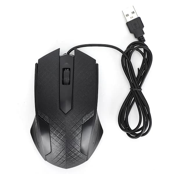 Professional Black Wired Mouse For Office Computer - 2400dpi High Precision And Ergonomic Design (Q57)