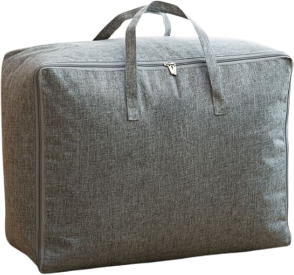 Oppbevaringspose for dyner, XXL, grå, 70x50x30, for tepper, puter, dyner