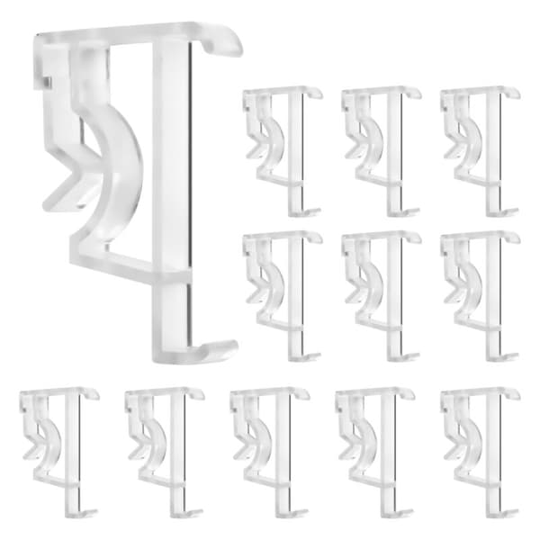 Klare kappeklips, 5 cm, skjulte klips (12 stk)