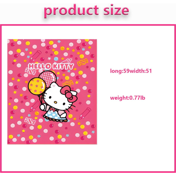 IC Kawaii-filt tecknad slängfilt Katt Mjuk slängfilt, supermjuk, mysig för bäddsoffa 60'' x 50''