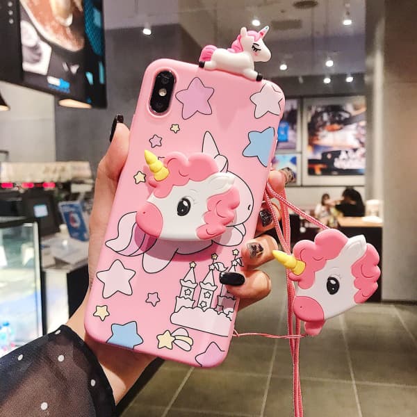Unicorn-deksel for iPhone 11 Pro 5,8\", 3D tegneseriedesign Søtt elastisk støttefutteral, iPhone 11 Pro-deksel (Unicorn)