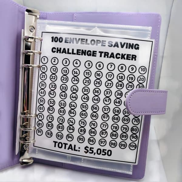 100 Kuvert Udfordring Mappe Sort