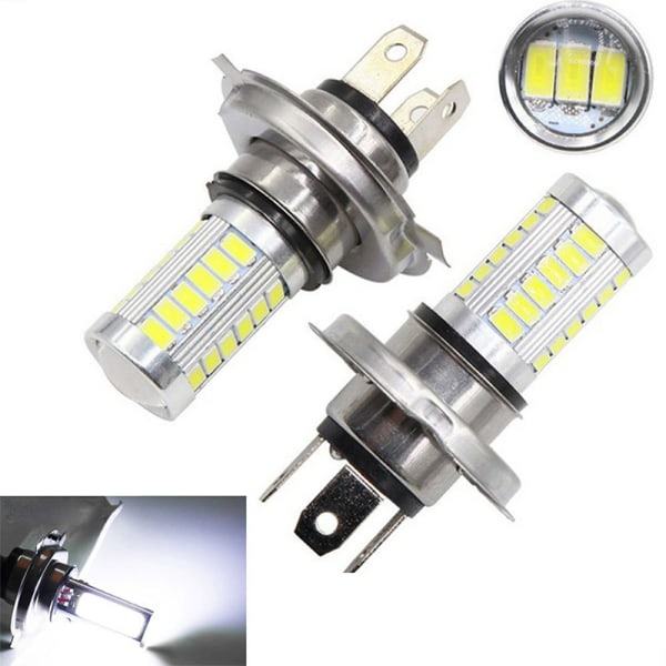 IC 2 stk H4 LED-pære Bilforlygter 33 SMD 5630 5730 Pære Auto Hvid 2 stk