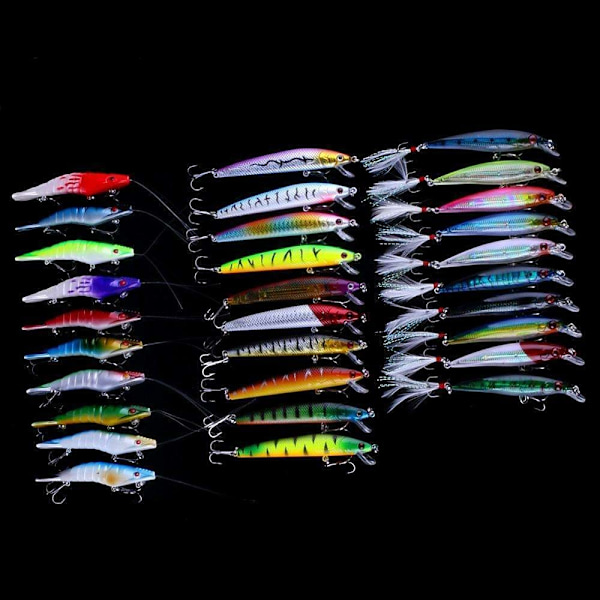 30-pack fiskedrag wobbler, Minnow mixed, Crankbait Multicolor multifärg