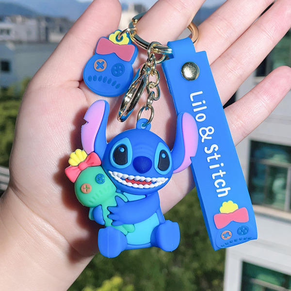 Anime Disney Stitch nøglering Ny Stitch Krammer Baby Dukke Nøglering Mode Par Taske Dekoration Nøglering Bil Hængende Gave
