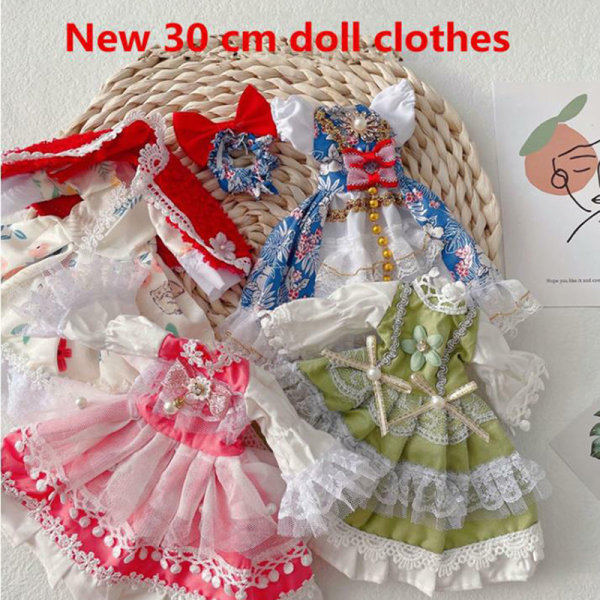 IC-tila 1/6 30 cm Dockan Vaatteet Baby Doll Prinsessamekko Tytöt D A5