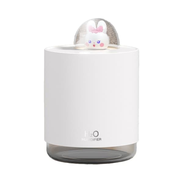 IC Mini Bærbar Skrivebordsluftfukter - Søt Kanin USB Cool Mist Air Hvit