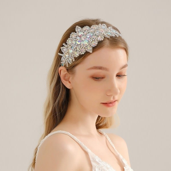 Hårband 1920-tal Klaff Rhinestone Pannband Vintage Gatsby Headdre