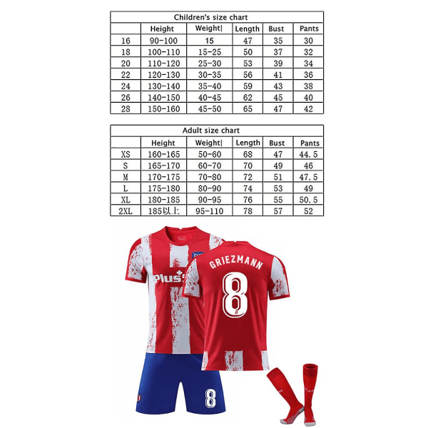 Atletico Madrid Griezmann #8 Fotballdrakt Treningsdrakt Sett 22