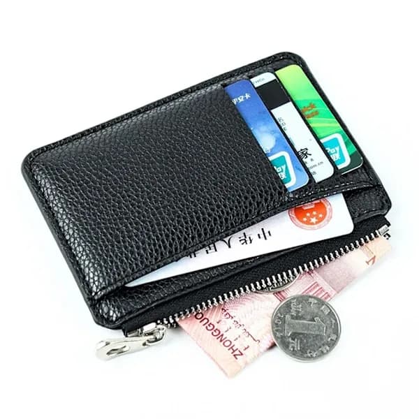 Card Holder - Wallet with Bill Compartment & Card Slots Black