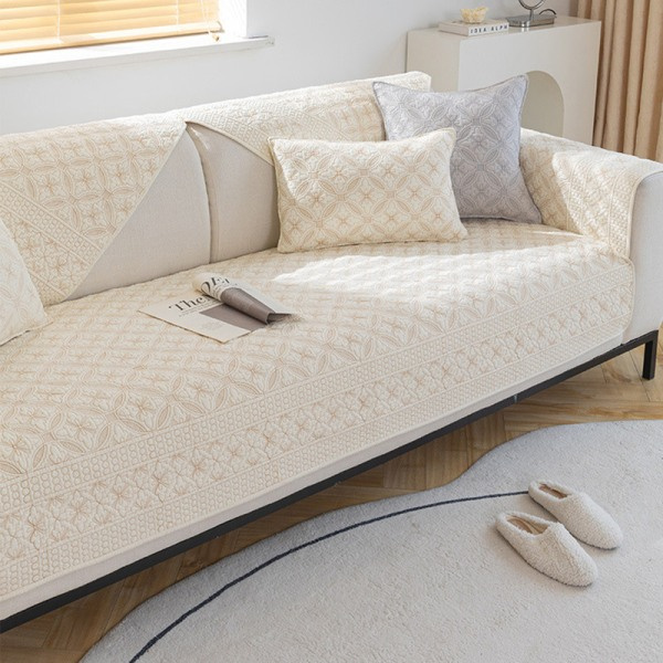 IC Vaskbar Sofa Pude i Bomuld med Anti-Skrid Sikkerhed, Universal til Alle Sæsoner Hvid 90*70cm
