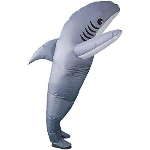 Inflatable Shark Costume For Adults Air Blow Up Shark Costume Funny Masquerade Party Costume For Adult Inflatable Halloween Costume Gray