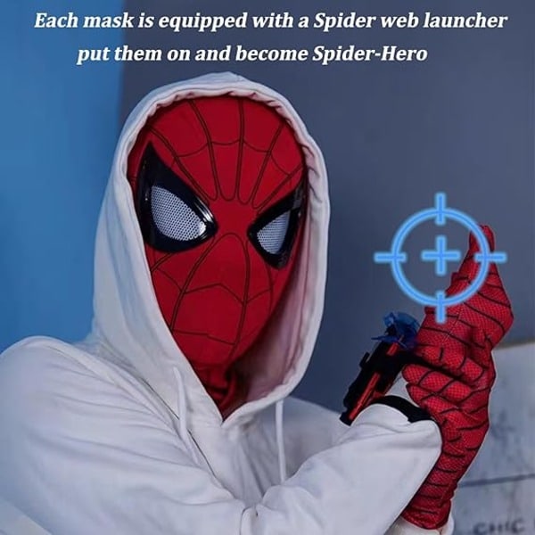 Mascara Spiderman Huvudbonad Cosplay Rörliga Ögon Elektronisk Mask Spider Man 1:1  Haka Kontroll Elastiska Leksaker För Vuxna Barn Present