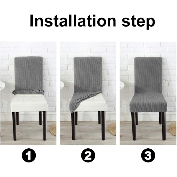Elastiskt stolsöverdrag för matstolar, 4-pack, khaki grå