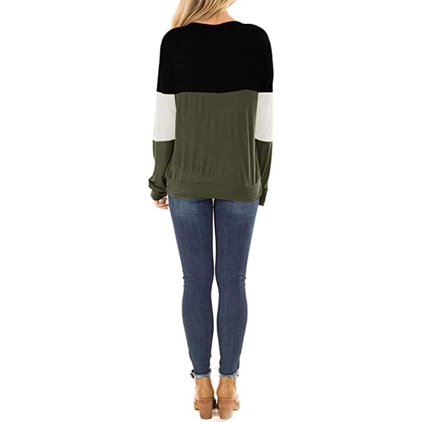 IC Topstype Långärmade Tunikor för Damer Color Block Cutout