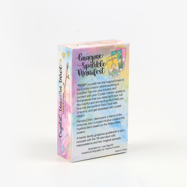 78 stk 10*6cm Ny Tarot Crystal Unicorn Tarot kortspill spådomsspill