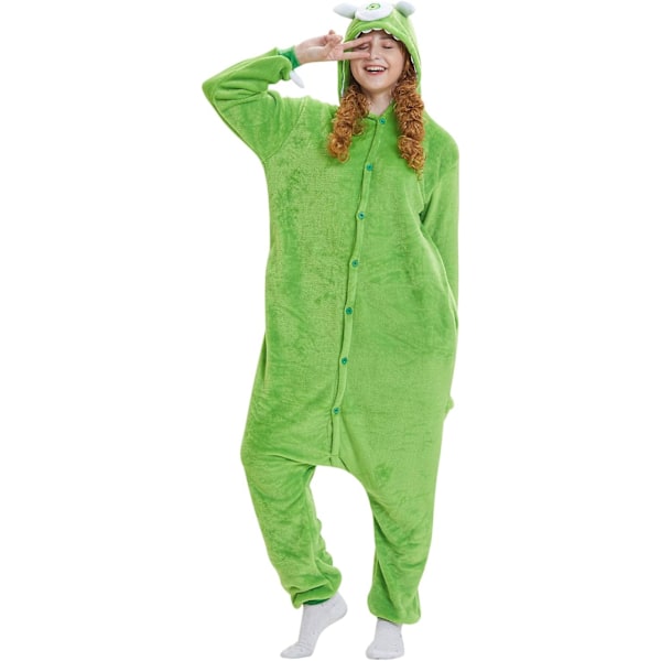 Onesies for kvinner, Onesies for voksne menn, Pyjamas-onesies, Enhjørning, Flanellpyjamas, Dyre-onesies, 3D hettegensere, Halloween, Julekostymer Monster L