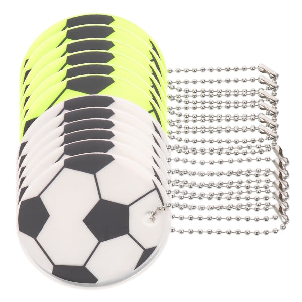 12 st reflekterande fotboll hängande dekor ryggsäck charms skolväska hängande prydnad（6x6cm，assorterad farve） IC