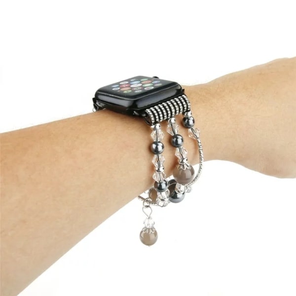 Harmaa 38mm/40mm/41mm, sopii Apple Beaded Watch Band iWatchille