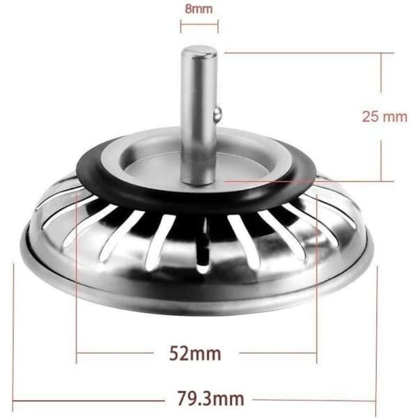 IC Avløpsfilter til kjøkkenvask, 2 stk 79,3 mm rustfritt stål Avløpsfilter