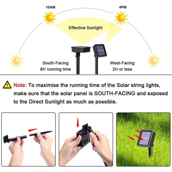 Solar Lyskæde, 12M/39FT Havelamper, Udendørs Vandtætte Solar Lamper, Jul, Bryllupper, Fester