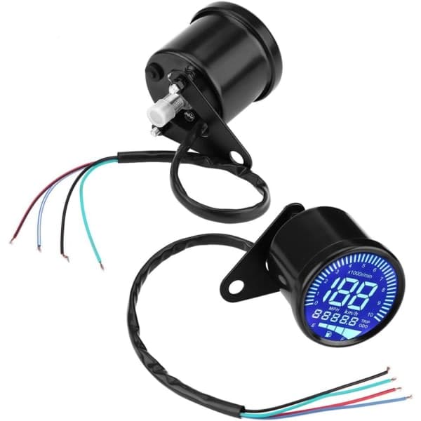 Turteller 66mm Universal Digital LED Turteller Kilometerteller Hastighetsmåler Svart