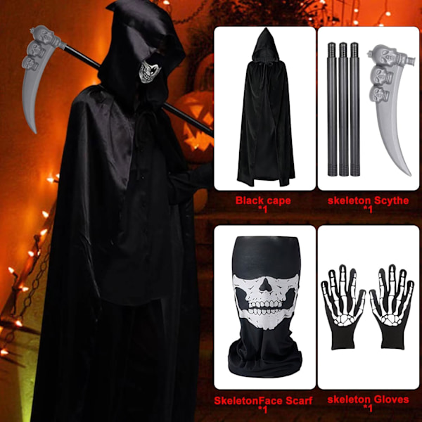 Halloween-kappa, kappa för cosplay och rekvisita till halloweenmaskerad a 140