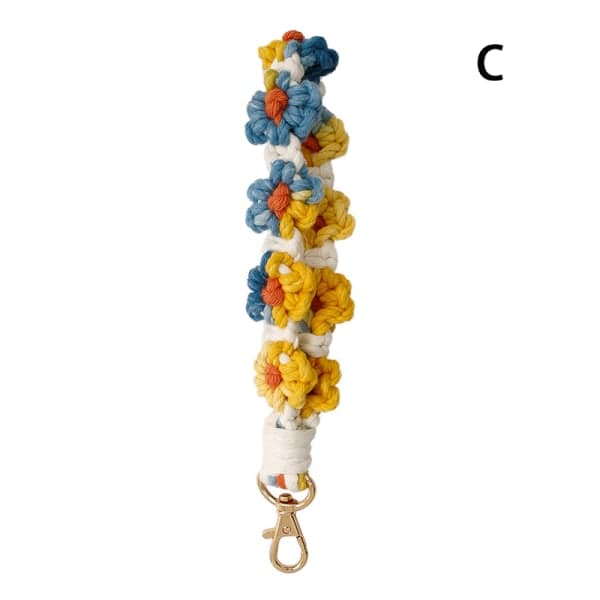 IC Daisy Blomst Håndlavet bilophæng Wovenwrist Lanyard Br C
