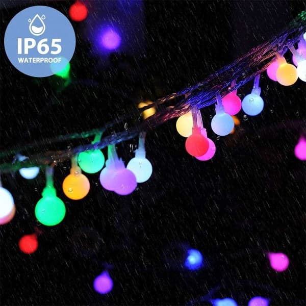 IC Fairy String Lights med kontakt, 10 meter 100 LED Globe Ball String Flerfärgad