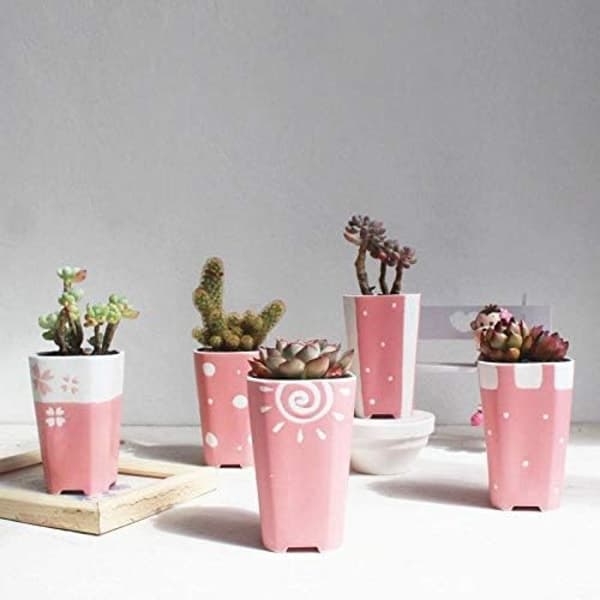 IC Mini Keramik Blomsterpotter til Hjem, Have, Kontor og Indendørs, E