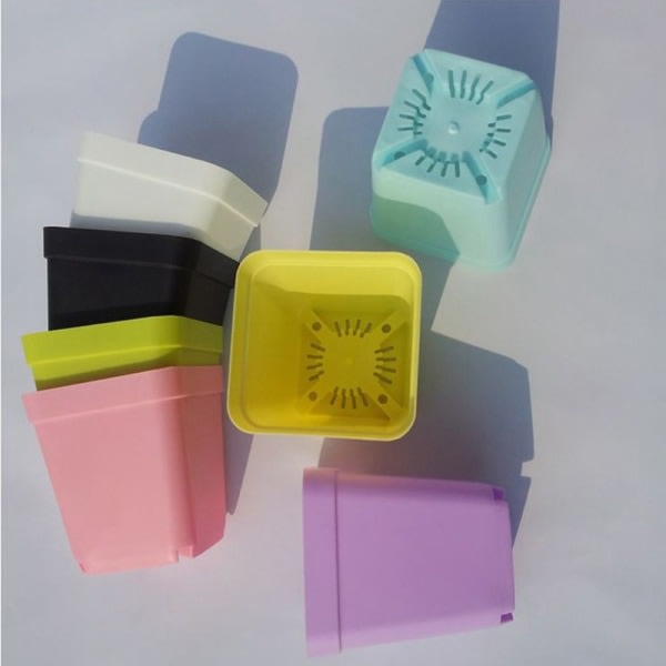 IC 10 st/paket slumpmässiga färger Blomkrukor kruka brickor